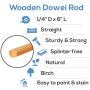 Dowel Rods Wood Sticks Wooden Dowel Rods – 1/4 x 6 Inch Unfinished Hardwood Sticks – for Crafts and DIYers – 50 Pieces by Woodpeckers