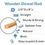 Dowel Rods Wood Sticks Wooden Dowel Rods – 1/4 x 6 Inch Unfinished Hardwood Sticks – for Crafts and DIYers – 50 Pieces by Woodpeckers Dowel Rods Wood Sticks Wooden Dowel Rods – 1/4 x 6 Inch Unfinished Hardwood Sticks – for Crafts and DIYers – 50 Pieces by Woodpeckers