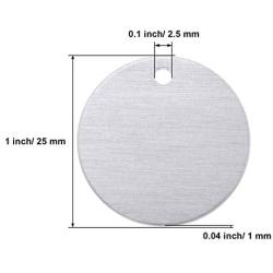 50 Pieces Round Aluminum Tags Stamping Blank Pendants 1 Inch with Hole and 50 Pieces 11.8 Inch Nickel Plated Necklace Chain for DIY Craft Pendant