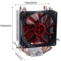 upHere Quiet CPU Cooler with 4 Direct Contact Heatpipes, Red LED Fan,C92R