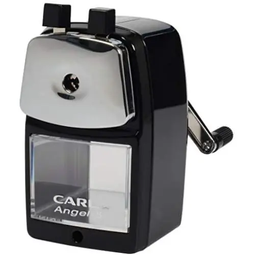 Carl Angel-5 Manual Pencil Sharpener with Metal Table Mount. Quiet for The Classroom, Home & Office, Black (CUI19018) Carl Angel-5 Manual Pencil Sharpener with Metal Table Mount. Quiet for The Classroom, Home & Office, Black (CUI19018)