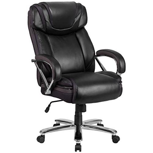 Flash Furniture HERCULES Series Big & Tall 500 lb. Rated Black LeatherSoft Executive Swivel Ergonomic Office Chair with Extra Wide Seat