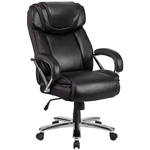 Flash Furniture HERCULES Series Big & Tall 500 lb. Rated Black LeatherSoft Executive Swivel Ergonomic Office Chair with Extra Wide Seat Flash Furniture HERCULES Series Big & Tall 500 lb. Rated Black LeatherSoft Executive Swivel Ergonomic Office Chair with Extra Wide Seat