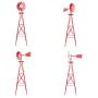 DANGRUUT Upgraded Version 8ft Ornamental Windmills for The Yard Garden, Heavy Duty Metal Weather Vane for Backyard, Outdoor Decor, Ornamental Windmill, Resistant (Red)
