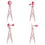 DANGRUUT Upgraded Version 8ft Ornamental Windmills for The Yard Garden, Heavy Duty Metal Weather Vane for Backyard, Outdoor Decor, Ornamental Windmill, Resistant (Red) DANGRUUT Upgraded Version 8ft Ornamental Windmills for The Yard Garden, Heavy Duty Metal Weather Vane for Backyard, Outdoor Decor, Ornamental Windmill, Resistant (Red)