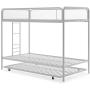 DHP Triple Metal Bunk Bed Frame, White, Twin
