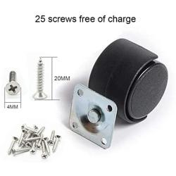 Copapa 1'' Dia Plastic Wheel Metal Top Plate Swivel Ball Bearing Casters 5 Pcs w Mounting Screws