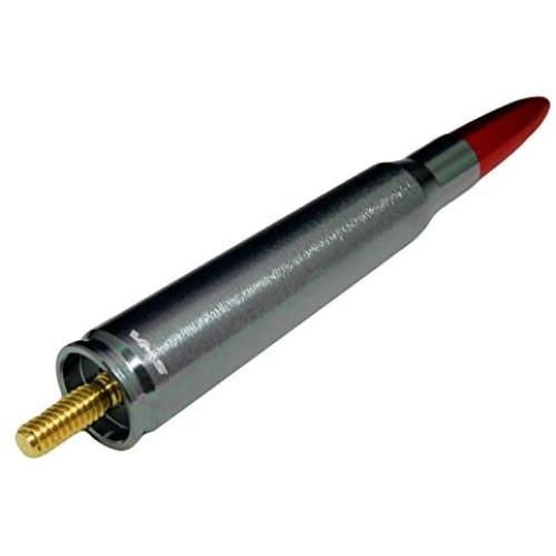 VMS Racing 50 Cal Caliber GUNMETAL RED TIP BULLET ANTENNA in Heavy Gauge Billet Aluminum Short Compatible with Dodge Ram 1500 2500 3500 09-19 2009-2019