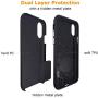 Molzar Shield Series iPhone Xs Case, iPhone X Case, Triangle Texture Grip, Built-in Metal Plate for Magnetic Car Phone Holder, Support Qi Wireless Charging, Compatible with Apple iPhone Xs/X, Black