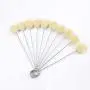 50 Pieces Wool Daubers Ball Brush Leather Dye Tool with Metal Handle Applicator for DIY Crafts Projects