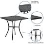 Flash Furniture Commercial Grade 28'' Square Black Indoor-Outdoor Steel Patio Table