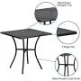 Flash Furniture Commercial Grade 28'' Square Black Indoor-Outdoor Steel Patio Table Flash Furniture Commercial Grade 28'' Square Black Indoor-Outdoor Steel Patio Table