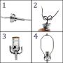 Creative Hobbies Lamp Kit for Liquor Bottles, Wine Bottles - Includes All Adapters and Parts - Silver Finish