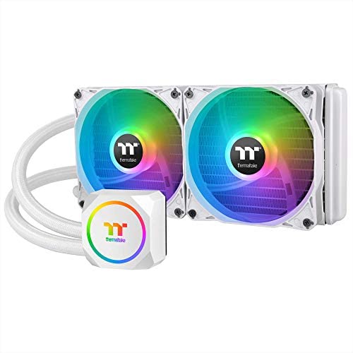 Thermaltake TH240 ARGB Snow Edition AMD/Intel LGA1200 Ready All-in-One Liquid Cooling System 240mm High Efficiency Radiator CPU Cooler CL-W301-PL12SW-A, White