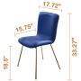 Art Leon Velvet Chairs, Mid Century Upholstered Kitchen Dining Chairs with Gold Metal Legs, Set of 2, Royal Blue