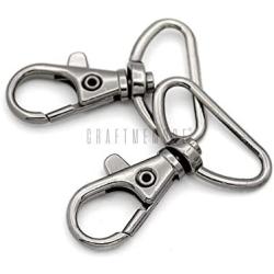 CRAFTMEMORE Swivel Lobster Claw Clasps Classic Trigger Snap Hooks CS10 Purse Landyard Clip 5/8'' 3/4'' 1'' Pack of 10 (1 Inch, Gunmetal)