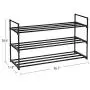 SONGMICS Shoe Rack, 3-Tier Shoe Storage Organizer, Metal Shoe Shelf, 12 to 15 Pairs Shoes, Stackable Shoe Tower for Living Room, Entryway, Hallway, Closet, Black ULSA13BK SONGMICS Shoe Rack, 3-Tier Shoe Storage Organizer, Metal Shoe Shelf, 12 to 15 Pairs Shoes, Stackable Shoe Tower for Living Room, Entryway, Hallway, Closet, Black ULSA13BK