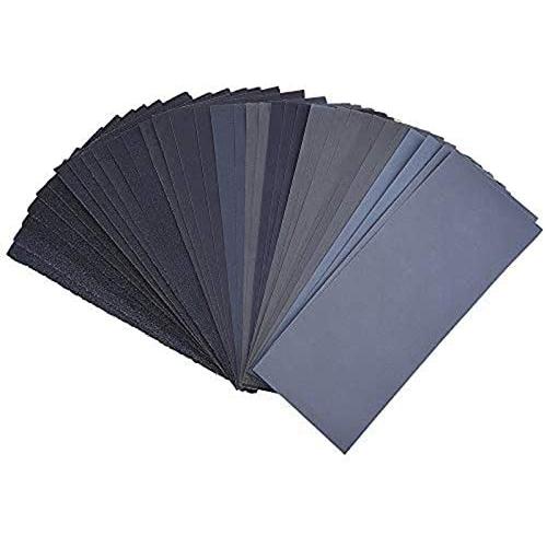 120 To 3000 Assorted Grit Sandpaper for Wood Furniture Finishing, Metal Sanding and Automotive Polishing, Dry or Wet Sanding, 9 x 3.6 Inch, 36-Sheet