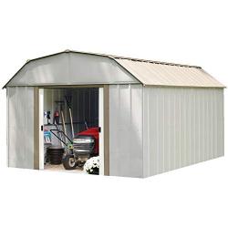 Arrow LX1014 10 x 14 ft. Barn Style Galvanized Taupe/Eggshell Steel Storage Shed