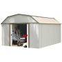 Arrow LX1014 10 x 14 ft. Barn Style Galvanized Taupe/Eggshell Steel Storage Shed