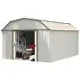 Arrow LX1014 10 x 14 ft. Barn Style Galvanized Taupe/Eggshell Steel Storage Shed Arrow LX1014 10 x 14 ft. Barn Style Galvanized Taupe/Eggshell Steel Storage Shed