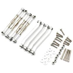 VERBAY Metal Chassis Pull Rods Link Suspension Tie Rod for MN D90 D91 D96 D99 D99S MN90 MN99S 1/12 RC Car Upgrade Parts,Silver