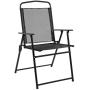 Flash Furniture Nantucket 6 Piece Black Patio Garden Set with Table, Umbrella and 4 Folding Chairs