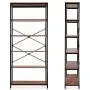 5 Tier Industrial Bookshelf, Tall Bookshelf, Vintage Free Standing Storage Shelf Units, Metal and Wood Book Shelves for Bedroom Living Room Home Office 5 Tier Industrial Bookshelf, Tall Bookshelf, Vintage Free Standing Storage Shelf Units, Metal and Wood Book Shelves for Bedroom Living Room Home Office