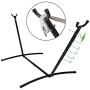 SUPER DEAL Portable 9FT Hammock Stand - 450LBS Capacity Weather Resistant Metal Frame with Carrying Case, 6 Optional Hook Positions