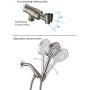 100% Solid Metal Brushed Nickel Handheld Shower Head With Extra Long Stainless Steel Hose & Brass Holder Bracket ,Equipped with Flow Regulator to Control Water Pressure, Hotel Quality