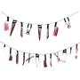 Lakuku 20PCS Halloween Decorations Bloody Weapons Horror Scary Metallic Butcher Knife Chainsaw Weapons Haunted House Banners Garland Props Party Supplies (8pcs,12pcs)
