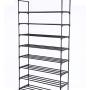 N/N 8-Tier Narrow Tall Shoe Rack Metal Shoes Storage Shelf Space-Saving Stackable Vertical Shoes Organizer Shelf Dustproof Black Shoes Rack for Closet,Doorway, Entryway