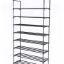 N/N 8-Tier Narrow Tall Shoe Rack Metal Shoes Storage Shelf Space-Saving Stackable Vertical Shoes Organizer Shelf Dustproof Black Shoes Rack for Closet,Doorway, Entryway