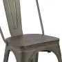 JUMMICO Metal Dining Chair Stackable Industrial Vintage Kitchen Chairs Indoor-Outdoor Bistro Cafe Side Chairs with Back and Wooden Seat Set of 4 (Gun) JUMMICO Metal Dining Chair Stackable Industrial Vintage Kitchen Chairs Indoor-Outdoor Bistro Cafe Side Chairs with Back and Wooden Seat Set of 4 (Gun)
