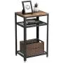 VASAGLE Industrial Side Table, End Telephone Table with 2-Tier Mesh Shelves, for Office Hallway or Living Room, Wood Look Accent Furniture with Metal Frame ULET75BX VASAGLE Industrial Side Table, End Telephone Table with 2-Tier Mesh Shelves, for Office Hallway or Living Room, Wood Look Accent Furniture with Metal Frame ULET75BX