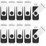 KEXIN 16GB USB Drive Bulk 50 Pack Flash Drive 16 GB USB Drive Thumb Drive Bulk Flash Drive Pack Swivel USB 2.0 (16GB, 50PCS, Black)