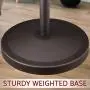 Kira Home Addison 68'' Modern 6 Hook Free Standing Metal Coat Rack, Weighted Base, Gold Cap Accents + Oil-Rubbed Bronze Finish