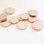 10 Pieces - 16K Rose Gold Plated Coin Disc Charm Round Stamping Blank Tag Metal Jewelry Making Supply Blank Initial Charm Holiday Gift .5''x.5'' (12x12mm) - 10PC (Rose Gold)