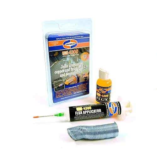 Uniweld P4KD9S Aluminum Soft Solder Kit with Metal Tip Flux Applicator Uniweld P4KD9S Aluminum Soft Solder Kit with Metal Tip Flux Applicator