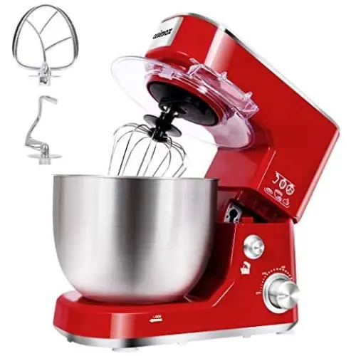 Stand Mixer, CUSIMAX Electric Mixer 800W Tilt-Head Food Mixer with 5-Quart Stainless Steel Bowl, Dough Hook, Mixing Beater and Egg Whisk, Splash Guard, Red Stand Mixer, CUSIMAX Electric Mixer 800W Tilt-Head Food Mixer with 5-Quart Stainless Steel Bowl, Dough Hook, Mixing Beater and Egg Whisk, Splash Guard, Red