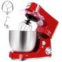 Stand Mixer, CUSIMAX Electric Mixer 800W Tilt-Head Food Mixer with 5-Quart Stainless Steel Bowl, Dough Hook, Mixing Beater and Egg Whisk, Splash Guard, Red