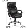 Flash Furniture HERCULES Series Big & Tall 500 lb. Rated Black LeatherSoft Executive Swivel Ergonomic Office Chair with Extra Wide Seat