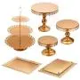 6Pcs Metal Crystal Cake Stand Cake Holder Cupcake Stand Dessert Tower Wedding Party Display Matte Gold 6Pcs Metal Crystal Cake Stand Cake Holder Cupcake Stand Dessert Tower Wedding Party Display Matte Gold