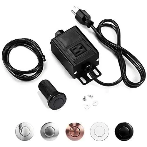 Garbage Disposal Air Switch Kit, Sink Top Air Button for Waste Disposer with Aluminum Alloy Control Module (LONG PLASTIC BLACK BUTTON) by CLEESINK Garbage Disposal Air Switch Kit, Sink Top Air Button for Waste Disposer with Aluminum Alloy Control Module (LONG PLASTIC BLACK BUTTON) by CLEESINK