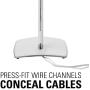 Sanus Adjustable Height Wireless Speaker Stands Designed for SONOS ONE, ONE SL, Play:1, and Play:3 - Tool-Free Height Adjust Up to 16'' with Built in Cable Management - Single White - WSSA1-W1