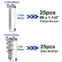 Ansoon Zinc Self-Drilling Drywall Anchors with Screws Kit, 50 Pieces All Together