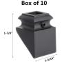 Iron Baluster Shoes - Slant Shoe with Screw - for Use with 1/2'' Square Balusters - Set of 10 (Satin Black)