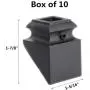 Iron Baluster Shoes - Slant Shoe with Screw - for Use with 1/2'' Square Balusters - Set of 10 (Satin Black)