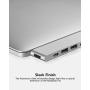 Purgo USB C Hub Adapter Dock for MacBook Air M1 2020-2018 and MacBook Pro M1 2020-2016, with 4K HDMI, 100W PD, 40Gbps TB3 5K@60Hz, USB-C, 2 USB 3.0 and SD/Micro Card Readers (Silver)