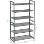 SONGMICS 6-Tier Shoe Rack, Stackable Shoe Organizer, 18-24 Pairs of Shoes, Metal Shoe Rack Storage, 24.8 x 11.8 x 44.1 Inches, Smoky Gray ULMR86GC